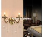 lustre doré cristaux pendants transparents classique baroque élégant led suspendu