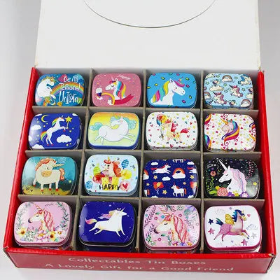 boîtes métal réutilisables multicolores motifs animaux vintage aimants 6x4x2cm