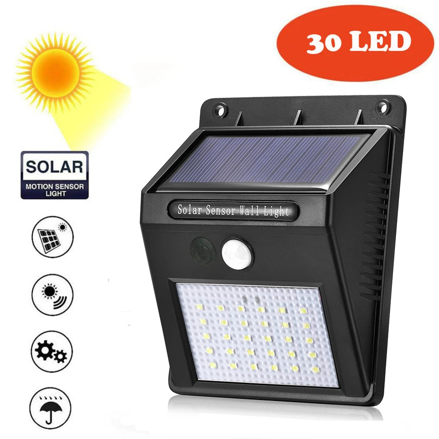lampe solaire murale noire ip65 led 30 pir moderne vis inclusextérieur éclairage jardinflux lumineux