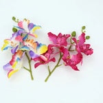 Décoration extérieure mariage bouquet orchidée papillon violet rouge jaune blanc multicolore