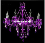 lustre cristal violet transparent classique encastrée led 90v 260v e14 art deco