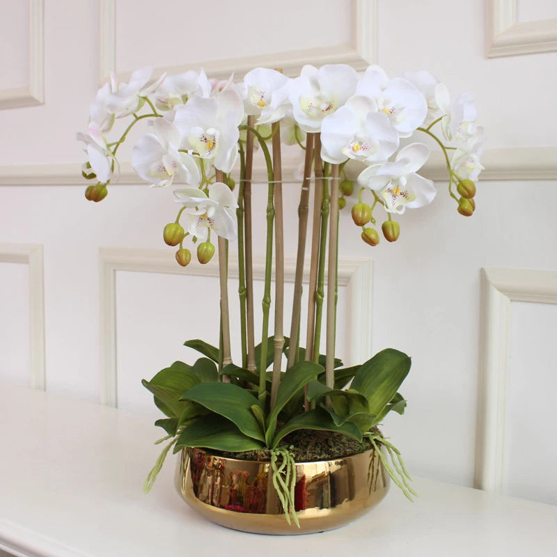 décoration intérieure orchidée artificielle latex blanc rose violet moderne sans vase