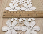 dentelle polyester fleurs blanches traditionnelle opaques haute qualité couture décoration artisanale solubre ecolo