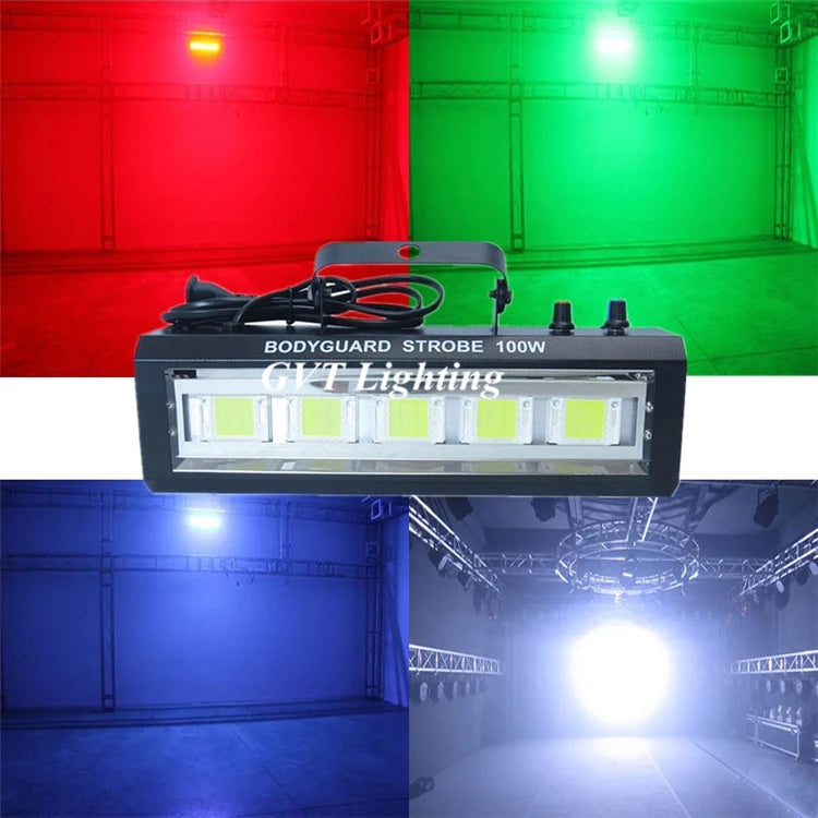 projecteur led 100w stroboscopique commande sonore dj discothèque fête lumière moderne