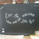 autocollant mural love the life you live lettrage cursive noir moderne décoration intérieure vinyle