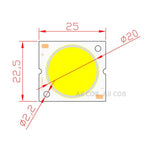 LED COB 10W 15W 30W Blanc Jaune Haute Luminosité 25x225mm Opacité Moderne