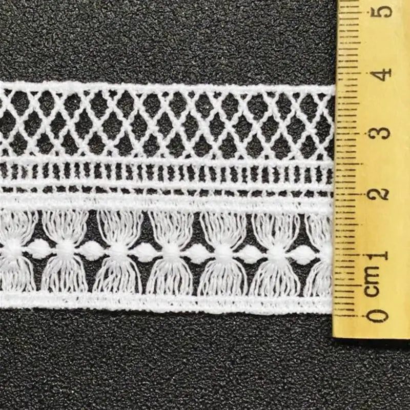 ruban dentelle géométrique blanc mariage couture applique tête lingerie decoration 3.5cm 4.5cm 5cm écologique