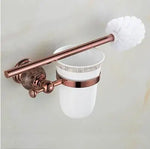 porte serviettes rose doré ensemble salle bain classique fixations murales barres anneaux