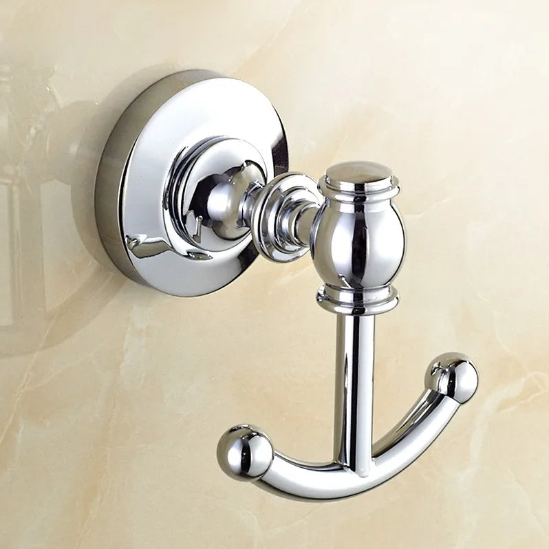 accessoires salle bain chrome métal finition laiton ensemble quincaillerie classique vis