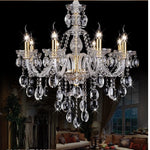 lustre cristal doré transparent classique brillance moderne ampoules semi encastrée