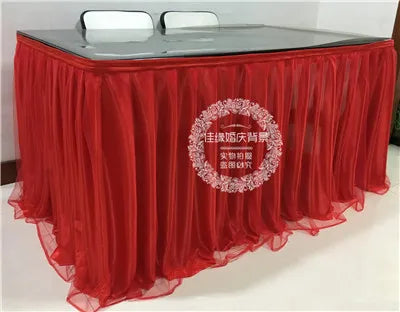 jupe table or rayées solide polyester usage unique classique opacité rouge vert bleu rose