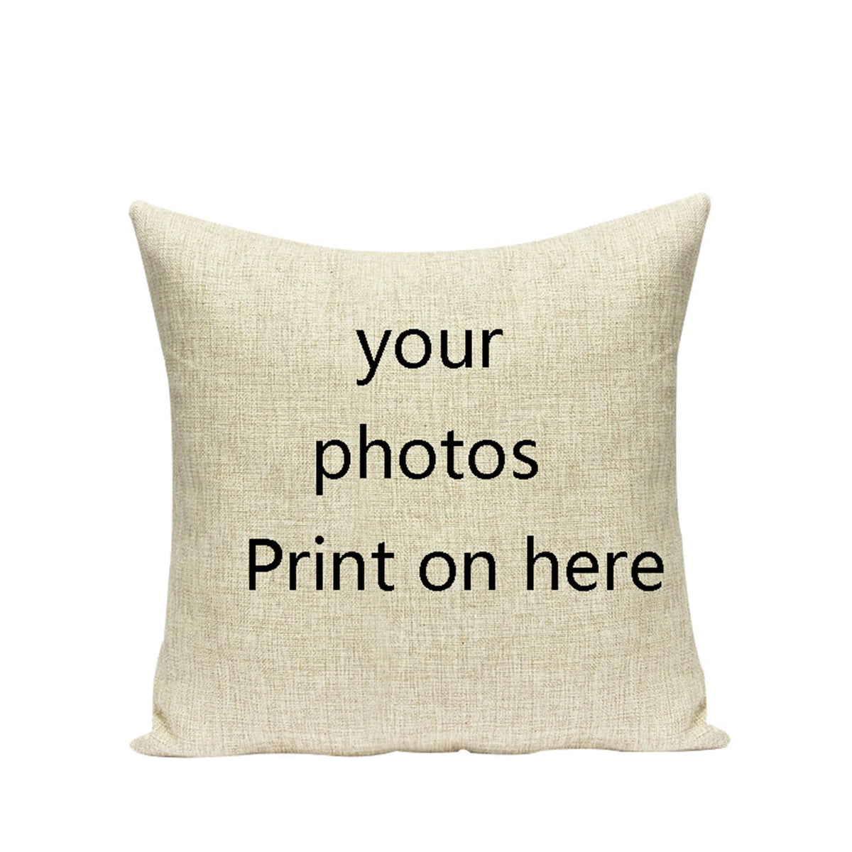 housse coussin carré imprimé personnalisable texture lin moderne décoration