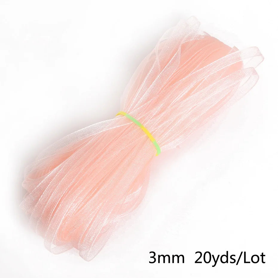 rubans organza polyester 20yards 3mm couleur unie moderne diy craft mariage decoration bleu rouge