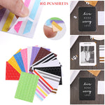 autocollants photo corner protecteurs scrapbooking stickers cadre moderne triangles lignes bleu rose vert