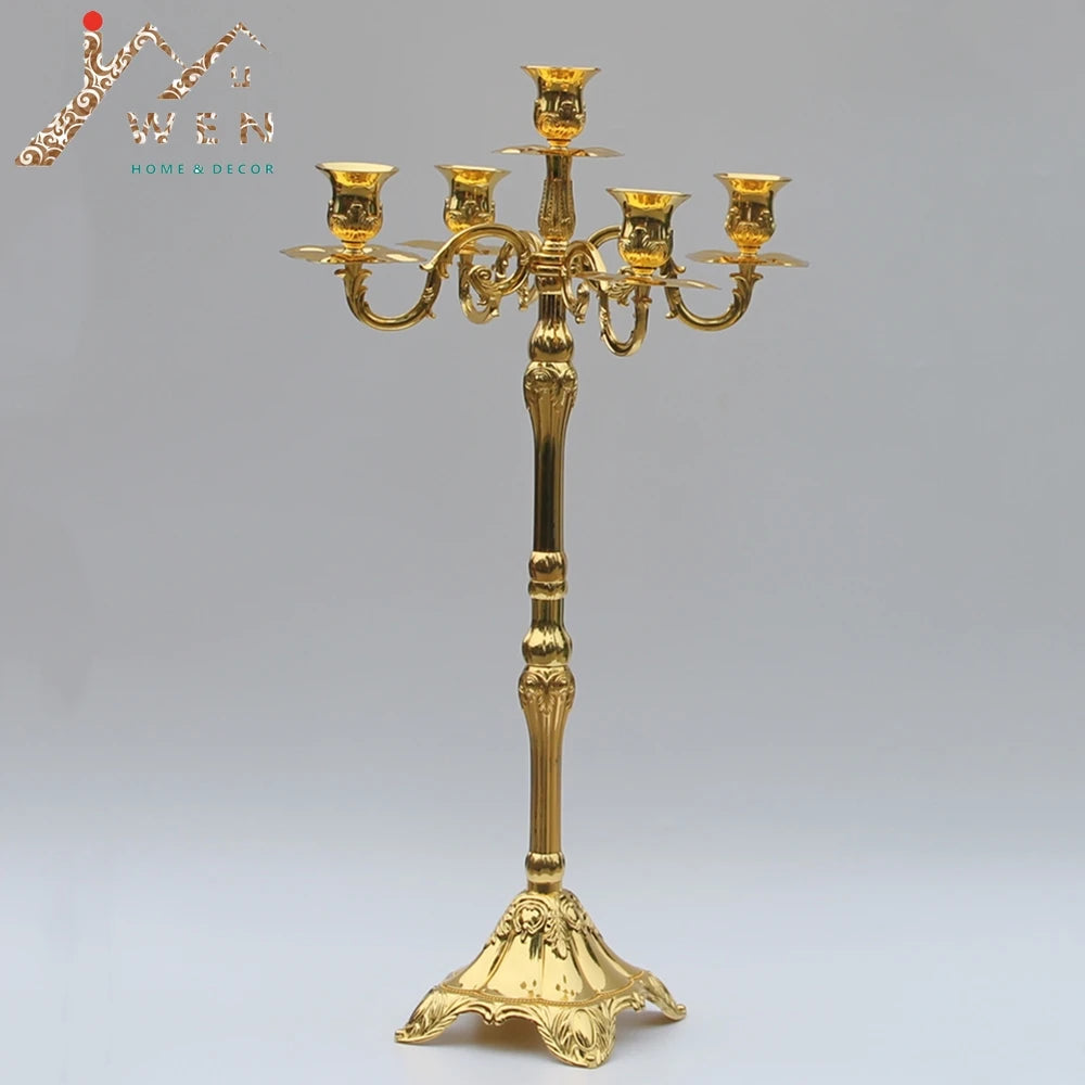 bougeoirs argent or chandeliers classiques mariage fêtes décoration élégante sculptée haute qualité
