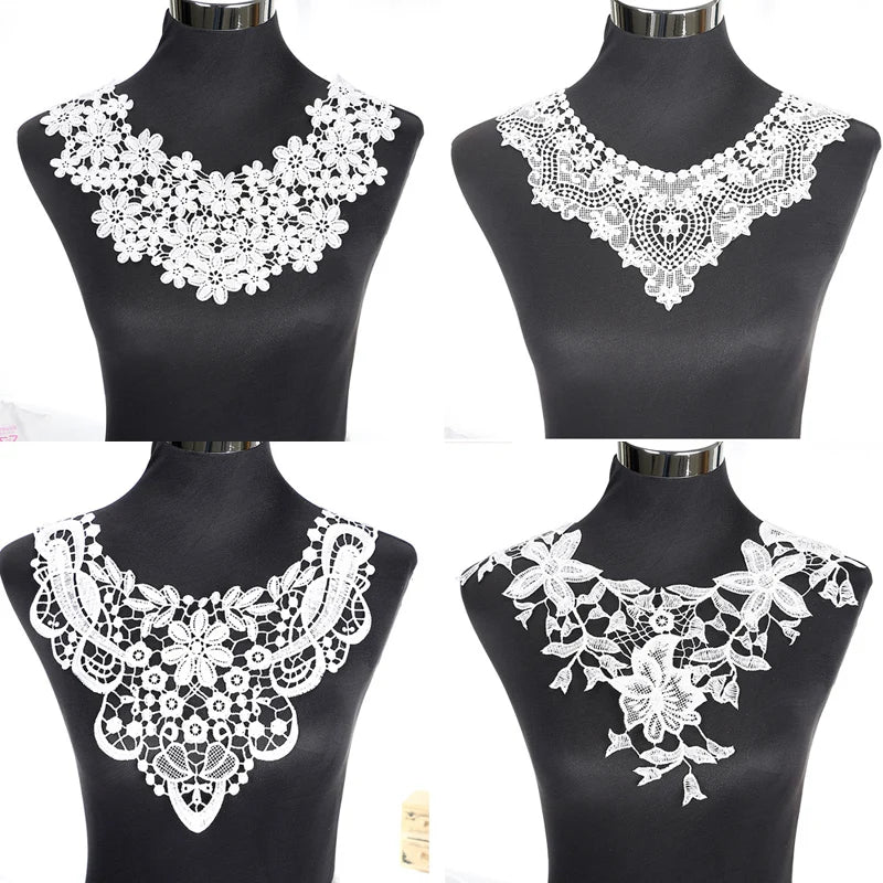 dentelle fine blanche fleurs motifs géométriques broderie opacité tissu polyester couture robe chemisier decoration