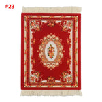 tapis ornements floraux motifs géométriques franges bordures classique rouge bleu violet or blanc