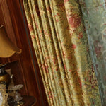 rideau floral transparent velours or rouge vert classique baroque