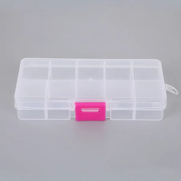 boîtes rangement transparentes compartiments poignées moderne organisation papeterie auto collants étui transport