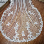 voile mariée blanc broderie florale clips métalliques classique translucide accessoire mariage femme longueur variable