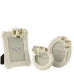 cadre photo résine blanc fleurs taches brunes strass classique 4x6 pouces adhésif