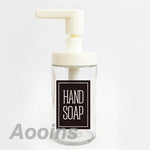 autocollant adhésif transparent distributeur savon liquide bouteille verre décoration salle bain