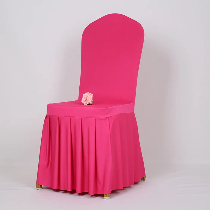 housses chaise unies classiques rouge rose jaune bleu violet elasthanne polyester mariage banquet