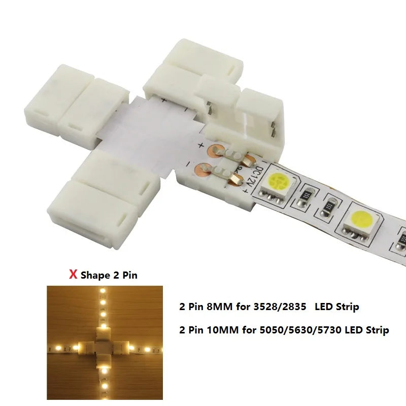 connecteur ruban led blanc plastique adhésif moderne 24v shape 8mm 10mm