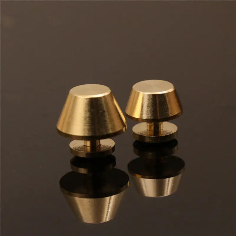 boutons cuir dorés classiques vis lisses sacs main maroquinerie 10x6mm 12x7mm