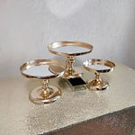 support gâteaux doré métal brillant respectueux environnement classique niveaux cupcakes mariage anniversaire joyeux stand
