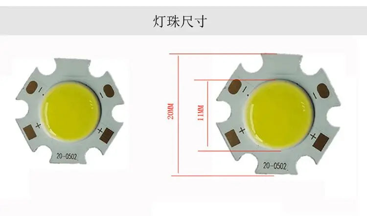 ampoule led cob blanc jaune moderne 3w 5w 7w 11mm 12mm 20mm rond brillant