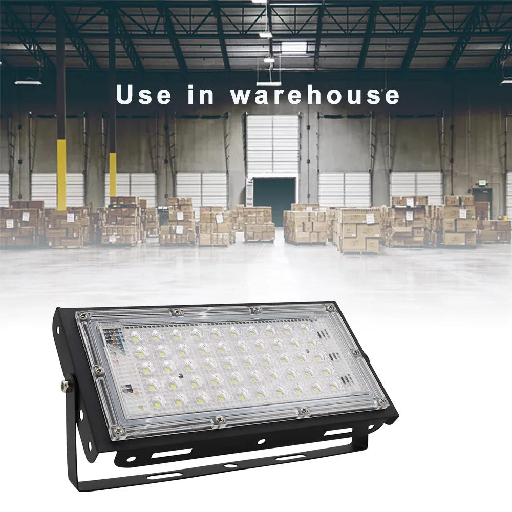 projecteur led industriel ip65 mural 50w blanc 6500k aluminium extérieur