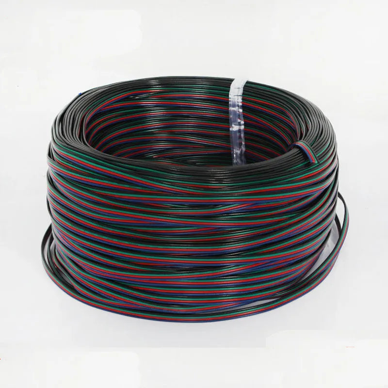 câble électrique rgb led 24v 100m 10m 50m rayures couleur adhésif moderne fil connecteur