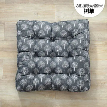 coussin siège carré coton lin motif floral vintage épais fauteuil banc