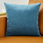 coussin velours carré moderne vert foncé bleu clair blanc opacité simple