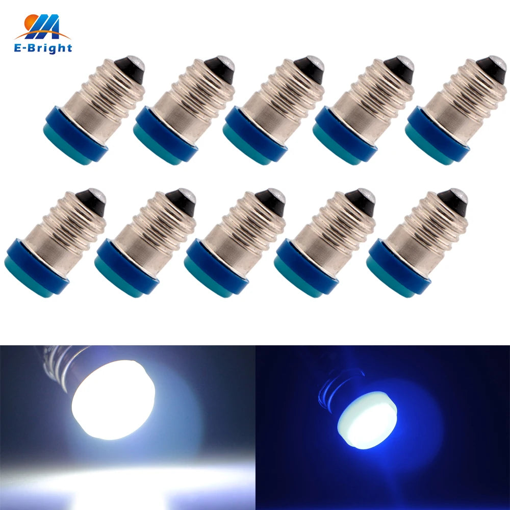 ampoule led 12v argent bleu jaune 40 lumens e10 moderne 9~16v 19x10mm