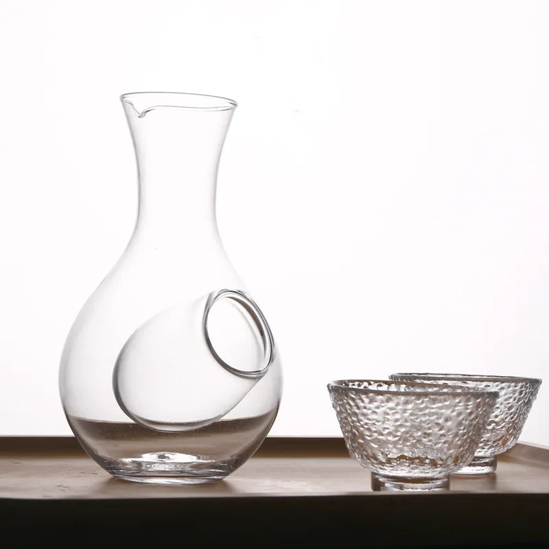 carafe vin verre transparent moderne minimaliste coupes glaçons plateau boisclair
