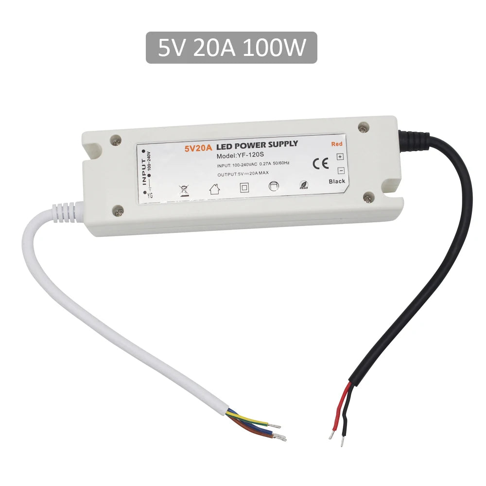 alimentation led 12v 100w 5v 100w 72w blanc bleu modernes transformateurs éclairage câbles certifications