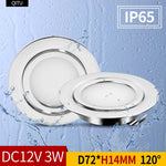 Spot LED encastrable argenté moderne 12V 3W IP65 salle bain vis câble
