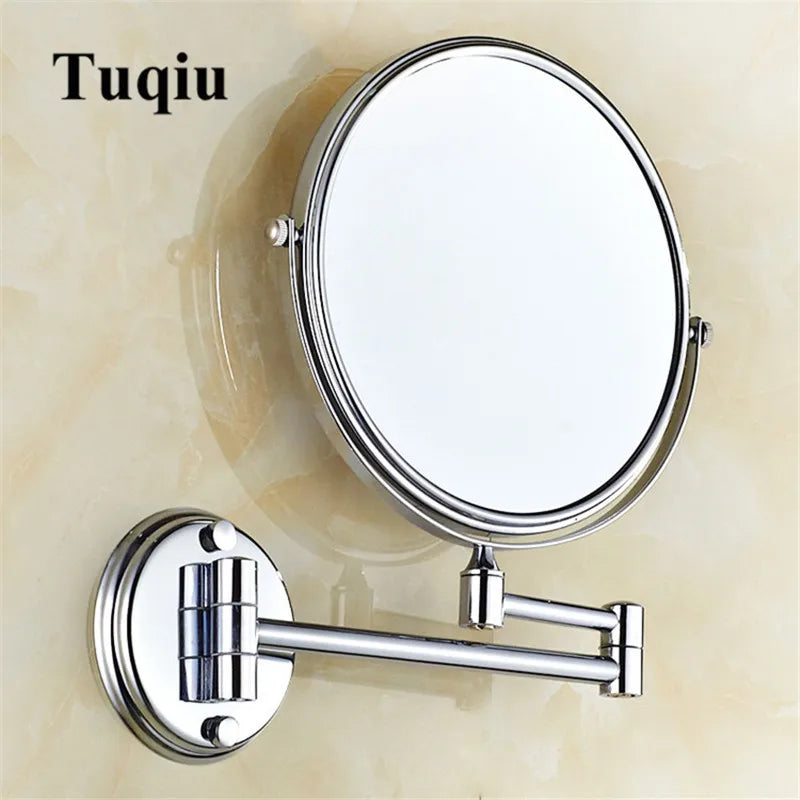 miroir cosmétique moderne noir doré cuivre rond fixé mur extension bras articulaire double face