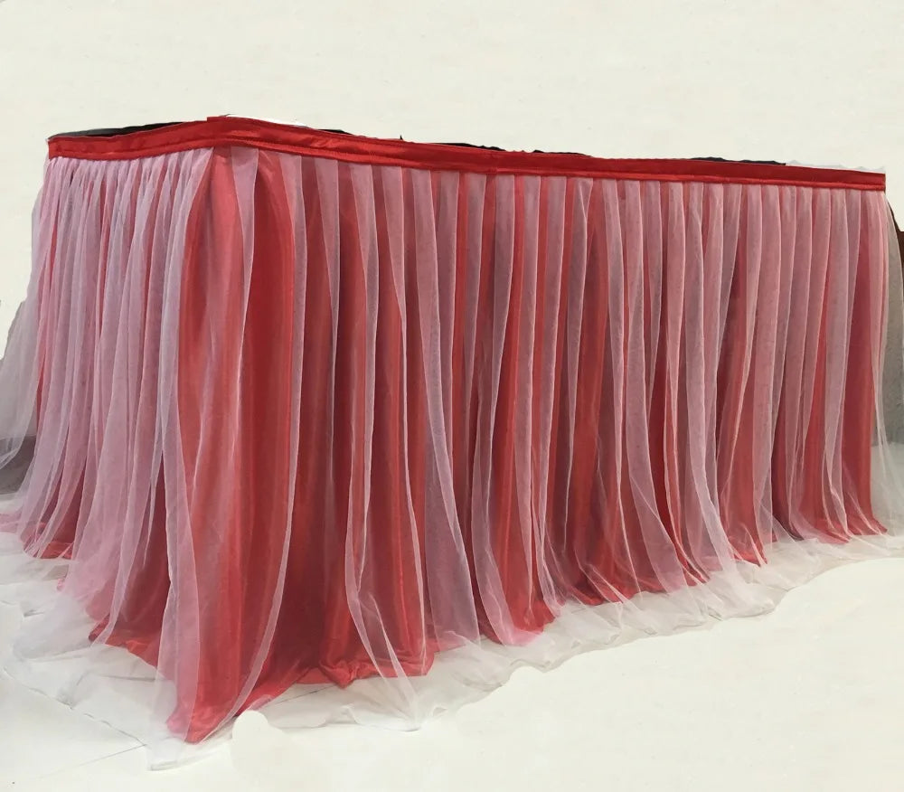 jupe table or rayées solide polyester usage unique classique opacité rouge vert bleu rose