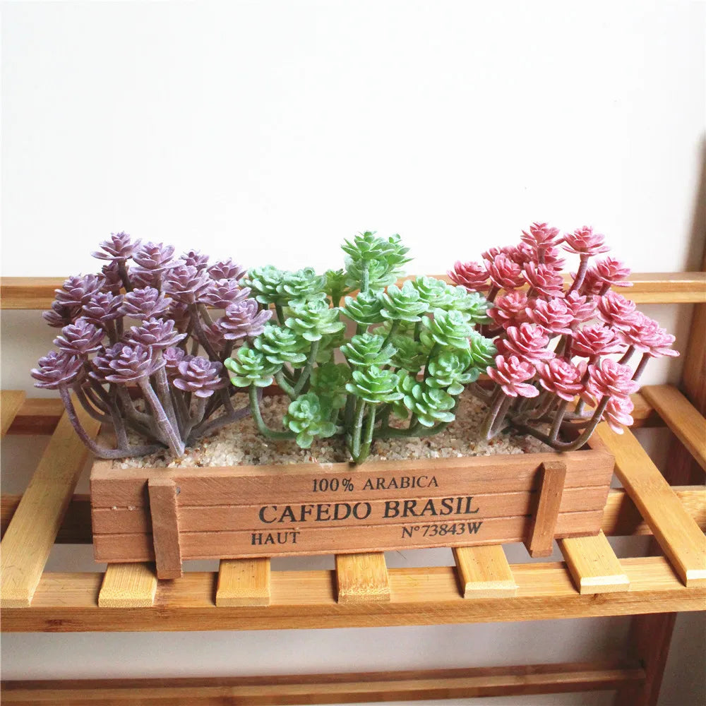 plantes succulentes artificielles violet vert rose feuilles rosette réaliste décoration intérieur extérieur chambre