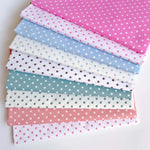 tissu coton imprimé points blancs rose bleu vert classique protection uv décoration maison patchwork