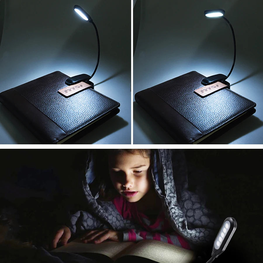 lampe lecture pince noire led rechargeable batterie aaa ajustable moderne chambre