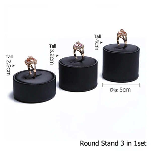 support bague noir clips moderne présentoir bijoux exposant bagues luxe affichage retail organiser vitrine