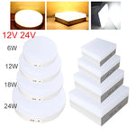 plafonnier led blanc moderne 12v 24v 6w 12w 18w 24w opacité aluminium