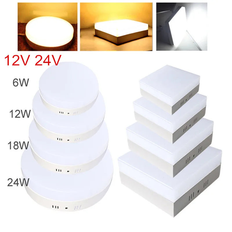plafonnier led blanc moderne 12v 24v 6w 12w 18w 24w opacité aluminium