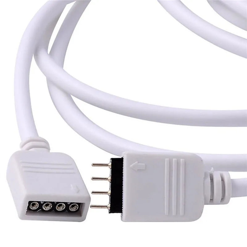 câble électrique extension connecteur led rgb 5050 3528 24v blanc noir adhésif modernes 1m