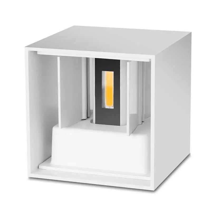 lumière murale led moderne 6w 12w noir blanc verre trempé ip65extérieur adjustable