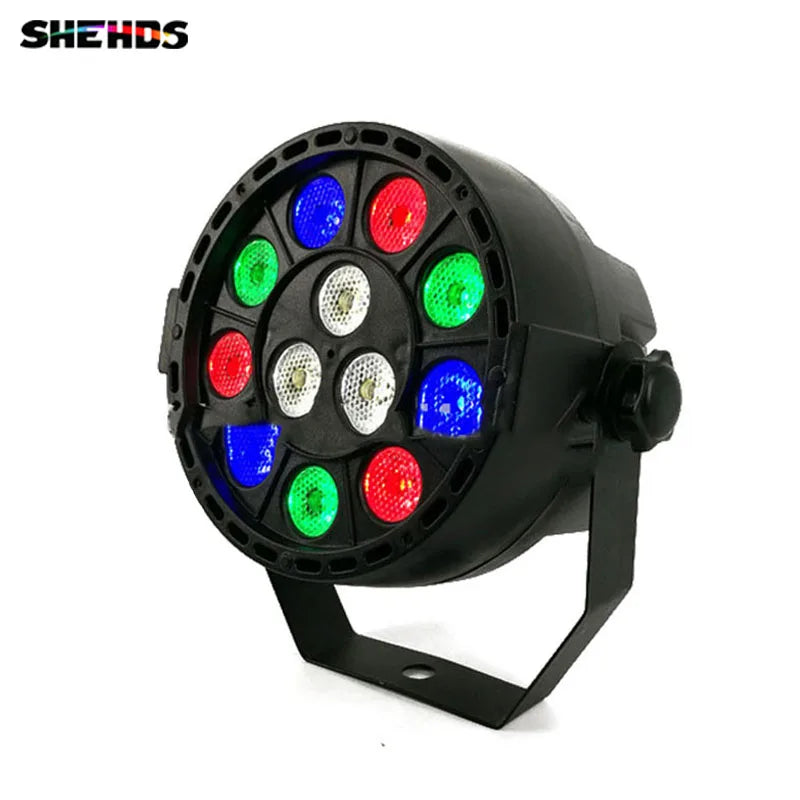 projecteur led rgbw dmx scène discothèque dj fête lumière couleur professionnelle compact noir autonome